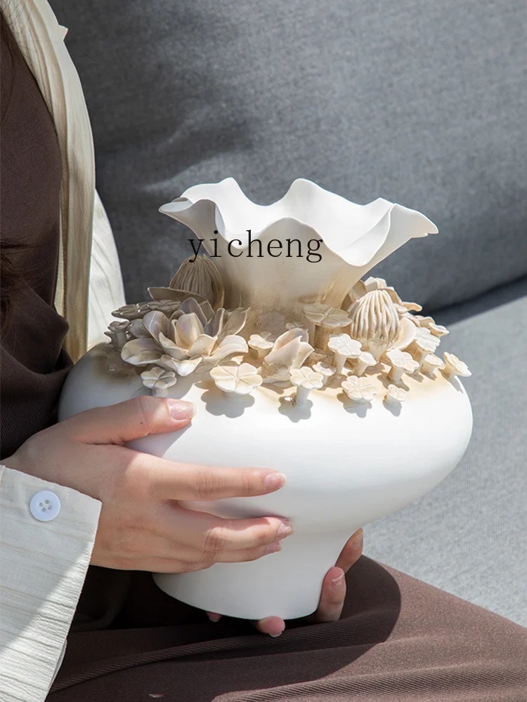 

LSL Ceramic Vase Creative Handmade Pinch Flower Living Room Flower Arrangement Decoration