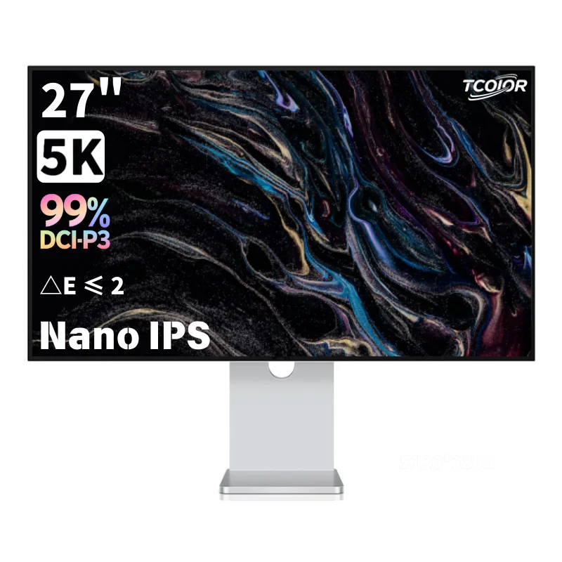 شاشة TCOIOR 27 بوصة 5K Nano IPS 60 هرتز HDR600 ΔE≥2 99% DCI-P3 100% sRGB منخفضة الضوء الأزرق للعناية بالعين للتصميم