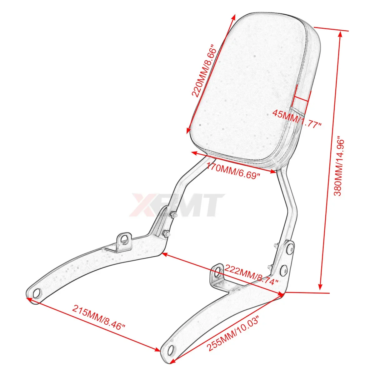 Virago 400 535 XV400 XV535 All Years Motorcycle Rear Backrest Sissy Bar Luggage Rack For Yamaha
