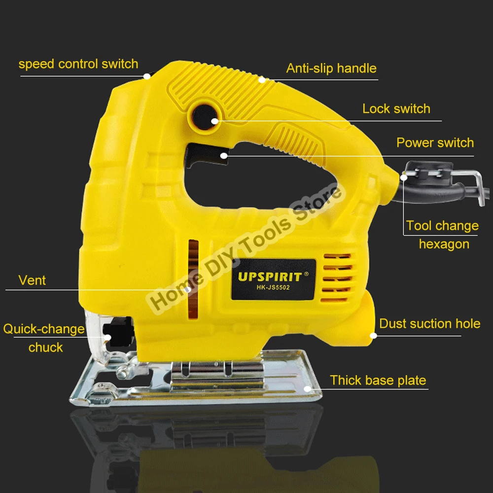 550W Corded Jig Saw Quick Blade Change Jigsaw Variable Speed Electric Saw Woodworking Power Tool EU Plug