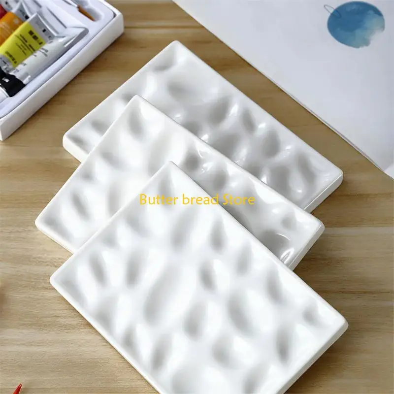 W89C Portable Ceramic Children Painting Tray Painting Palette Children Kids Artists Nonslip Surfaces Art Supplies For Travel