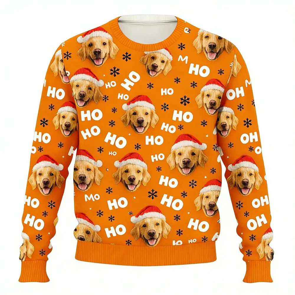 عيد الميلاد مضحك الحيوانات الأليفة صورة مخصصة سترة قبيحة شخصية DIY بها بنفسك عيد الميلاد البلوفرات ثلاثية الأبعاد مطبوعة منقوشة الرجال/النساء بلوزات فضفاضة