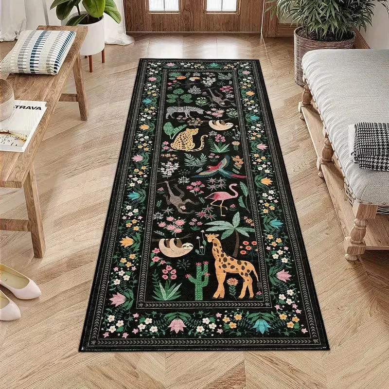 Luxury Leopard Print Runner Rug Realistic Golden Spotted Panther Non Slip Kitchen Mat Chic Modern Home Decor