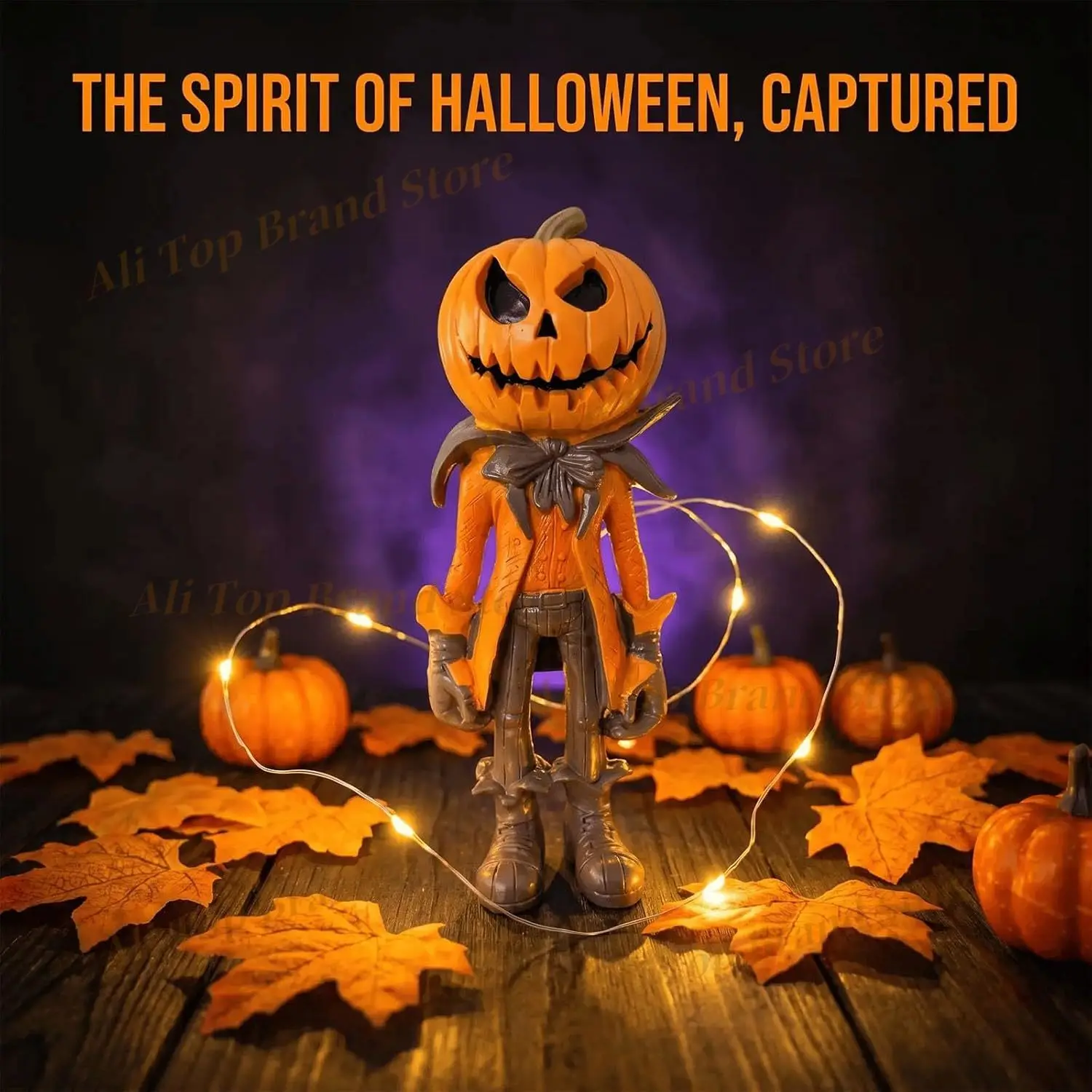 New Halloween Pumpkin Man Figurine Decoration Pumpkin Scarecrow Fall Decor for Indoor Outdoor Tabletop Garden Party Decoration