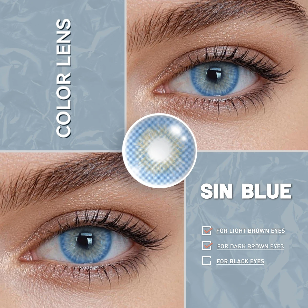 VISUASHOW Sin Brown Natürliche Kontaktlinsen mit Sehstärke 14,0 mm Kleine Pupille Weiche Farblinse für Tägliches Augen-Make-up – Detail 4