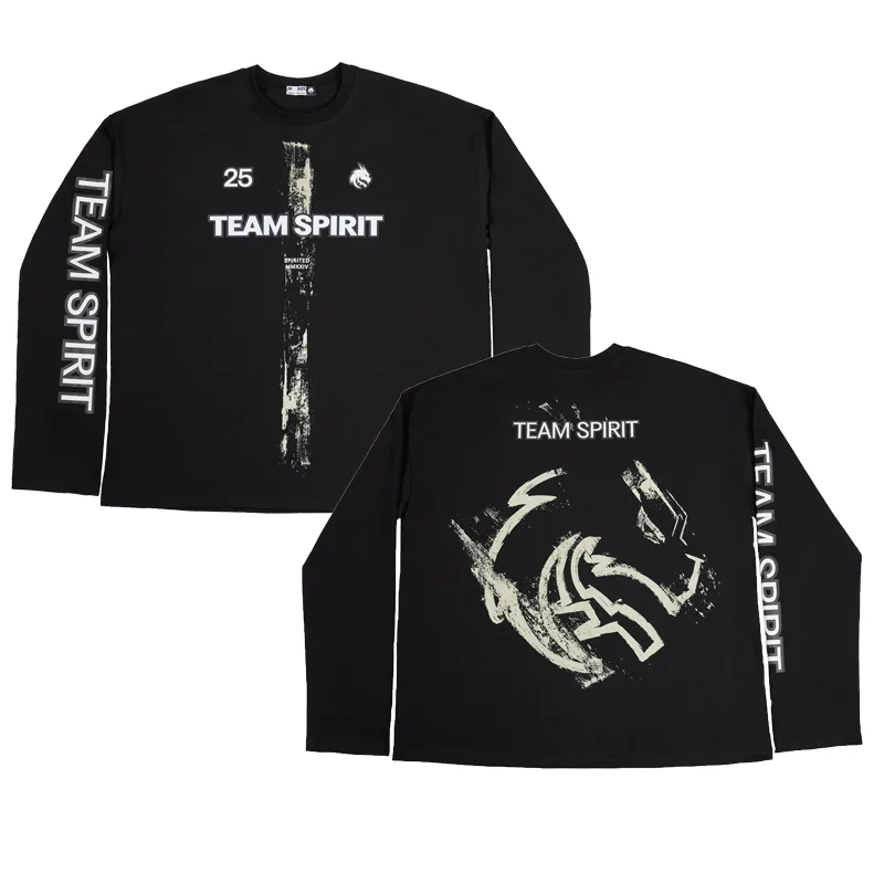Donk Jersey T-shirt 25-26 New Spirit Team CS2 Esports Men's T Shirt Summer Long Sleeve Top Fashion Cool Daily Gamer Fans Uniform