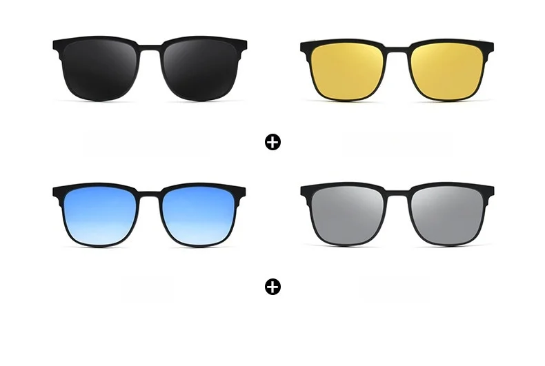 Hochwertige, ultraleichte Anti-UV-3D-Filmbrille mit polarisiertem magnetischem Clip-On-Brillengestell für Herren, Vintage-Titanbrille 9688ZM – Detail 13