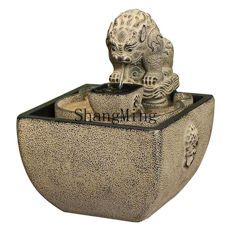 

HJ New Modern Circulating Water Ornament Godly Beast Golden Toad Spitting Water Daily Gold Desktop Landscape