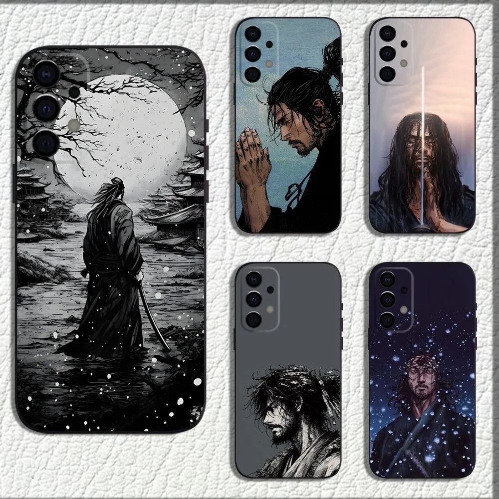 Vagabond Miyamoto M-Musashi Phone Case For Samsung Galaxy A13,A21s,A22,A31,A32,A52,A53,A71,A80,A91 Soft Black Shell