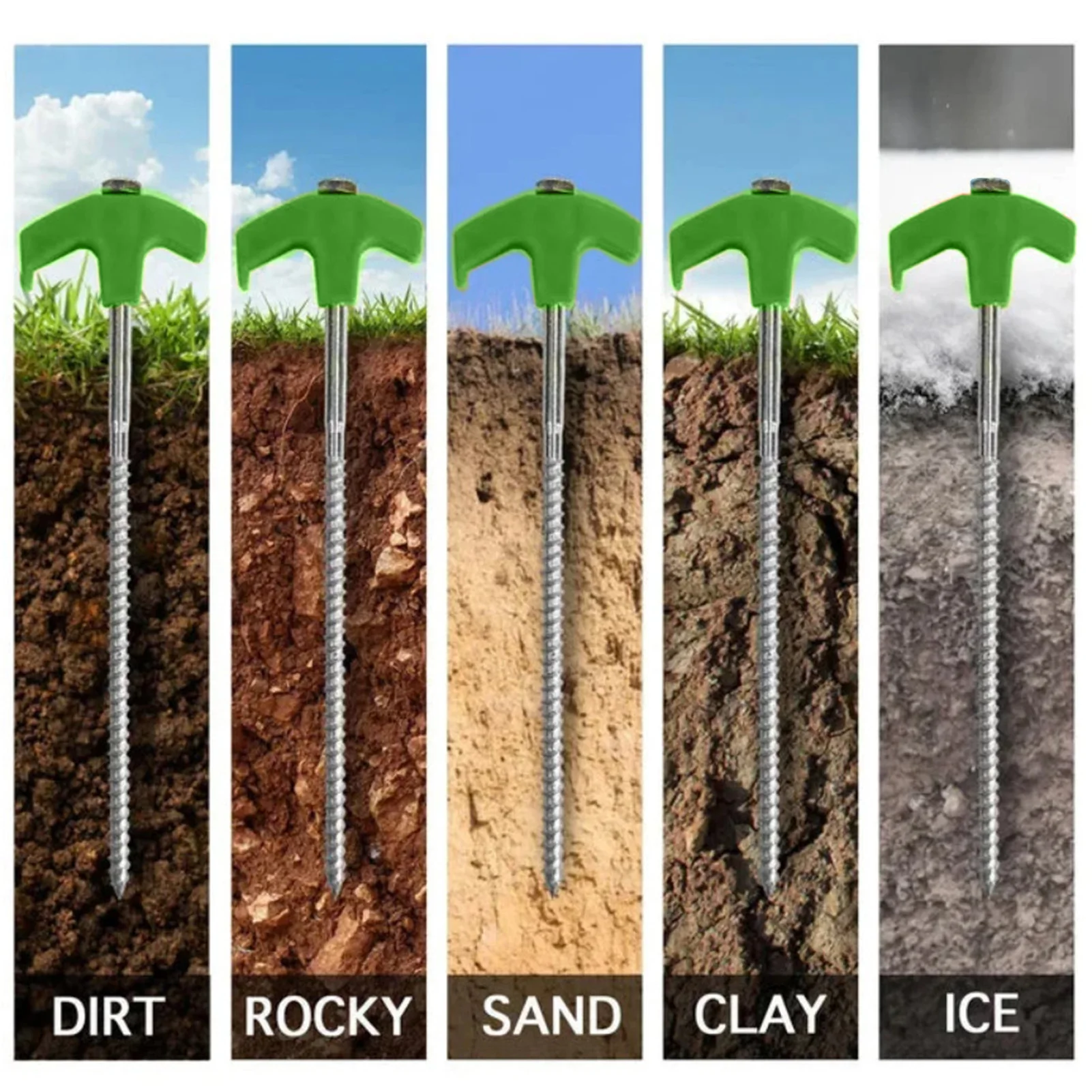

Наружные стойки для палатки, Универсальные Металлические резьбовые шипы для крепления палатки, навес, брезенты