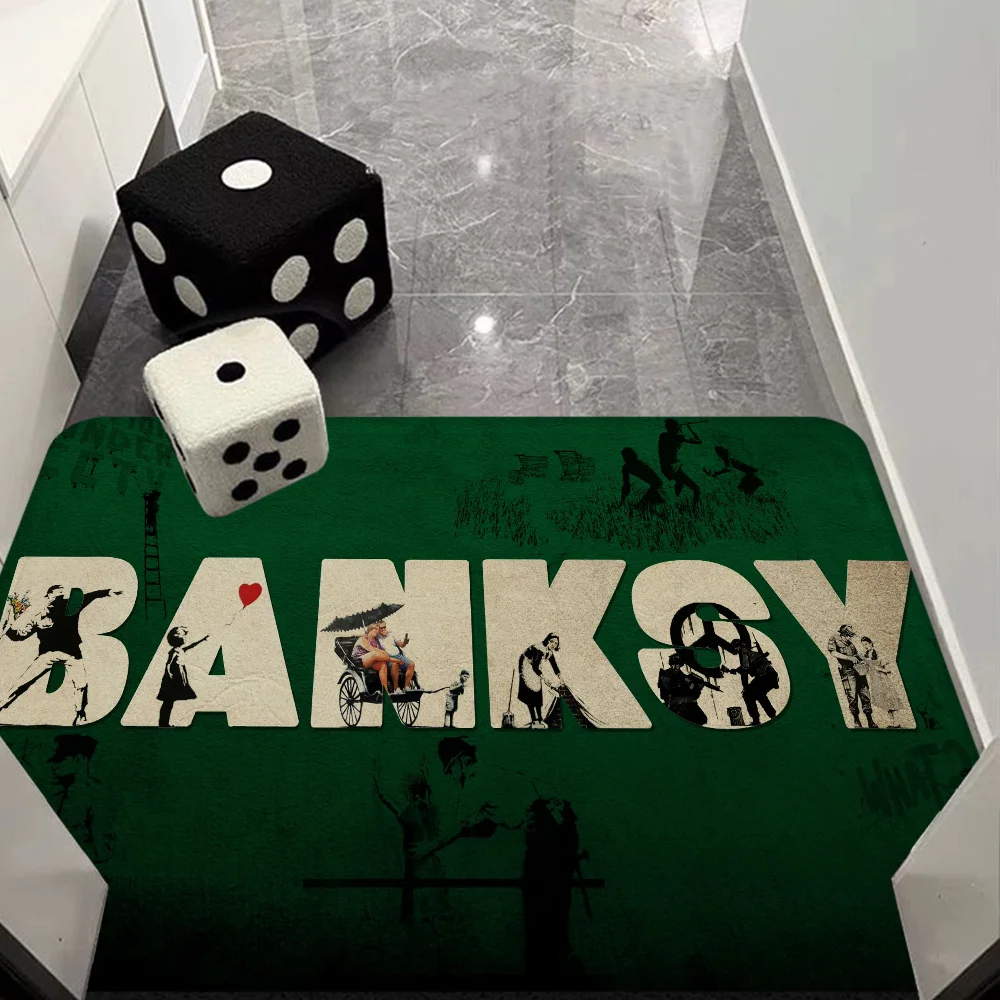 Banksy Hallway Carpet Washable Non-Slip Living Room Sofa Chairs Area Mat Kitchen Doormat Area Rug