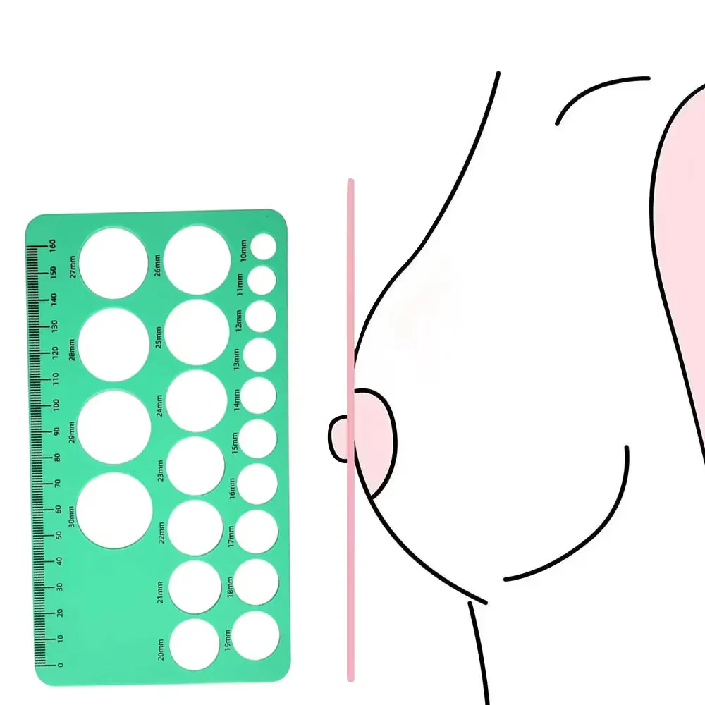 Breast Pump Nipple Silicone Ruler Nipple Diameter Breast Pump Flange Circle Sizing Ruler Nipple Measuring for New Mums Women