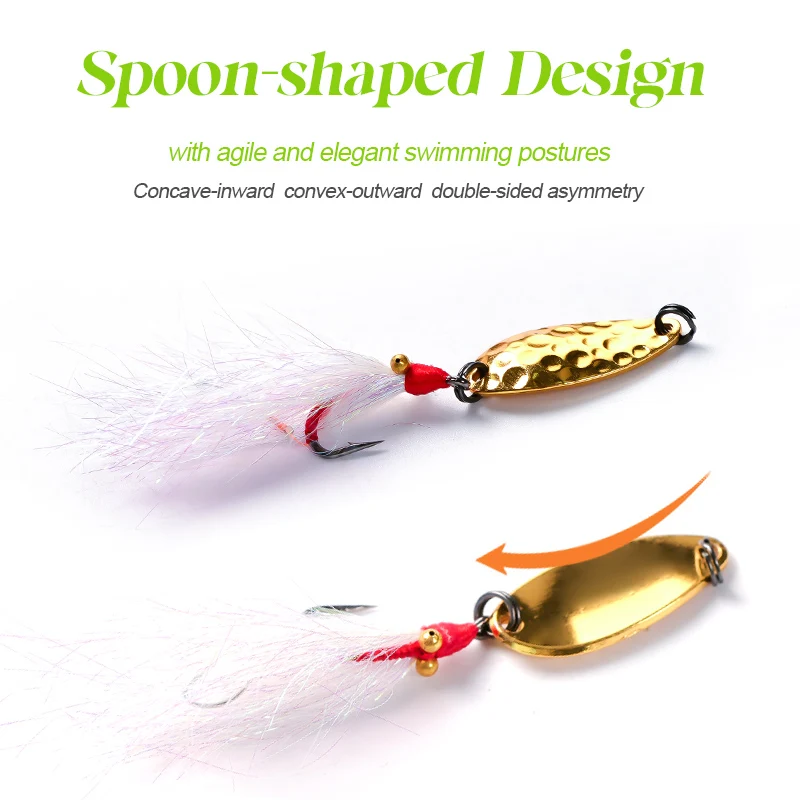 Wondersee 4pcs 3pcs Metal Spoons Metal Spinner Jig 1.8g 2.5g 3.5g 5.3g Lure Trout Chub Perch Salmon Wobbler Willow Leaf Blade