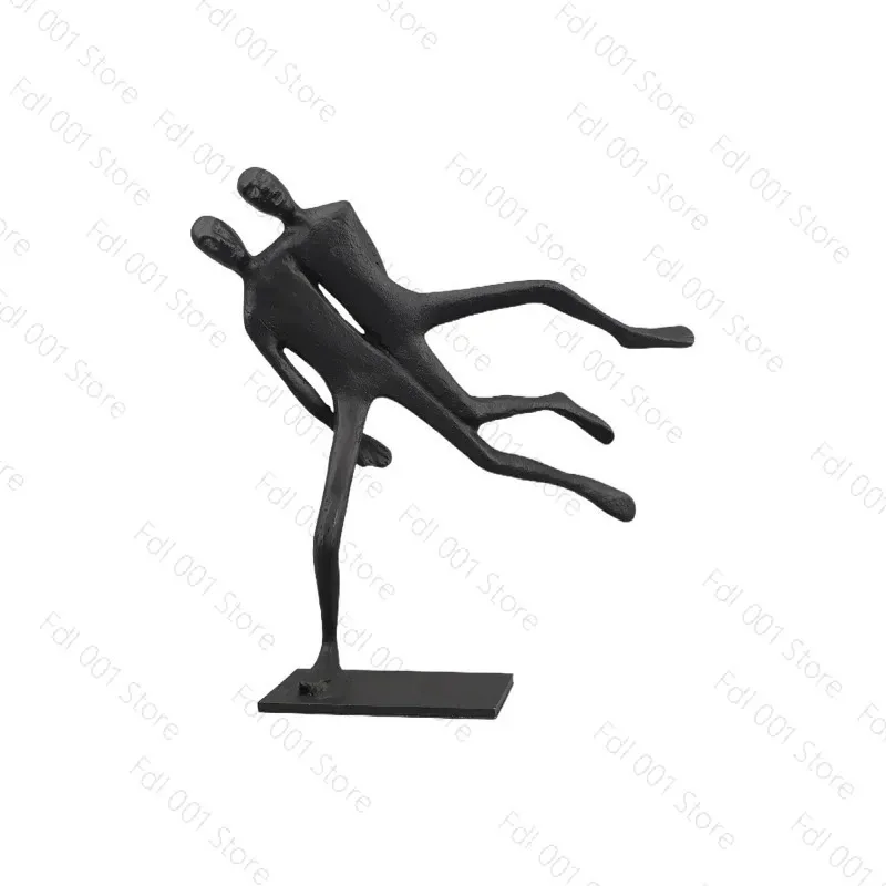 Creative Abstract Cast Iron Walking Man Art Decorative Ornament Living Room Bedroom Hall Home Decorations