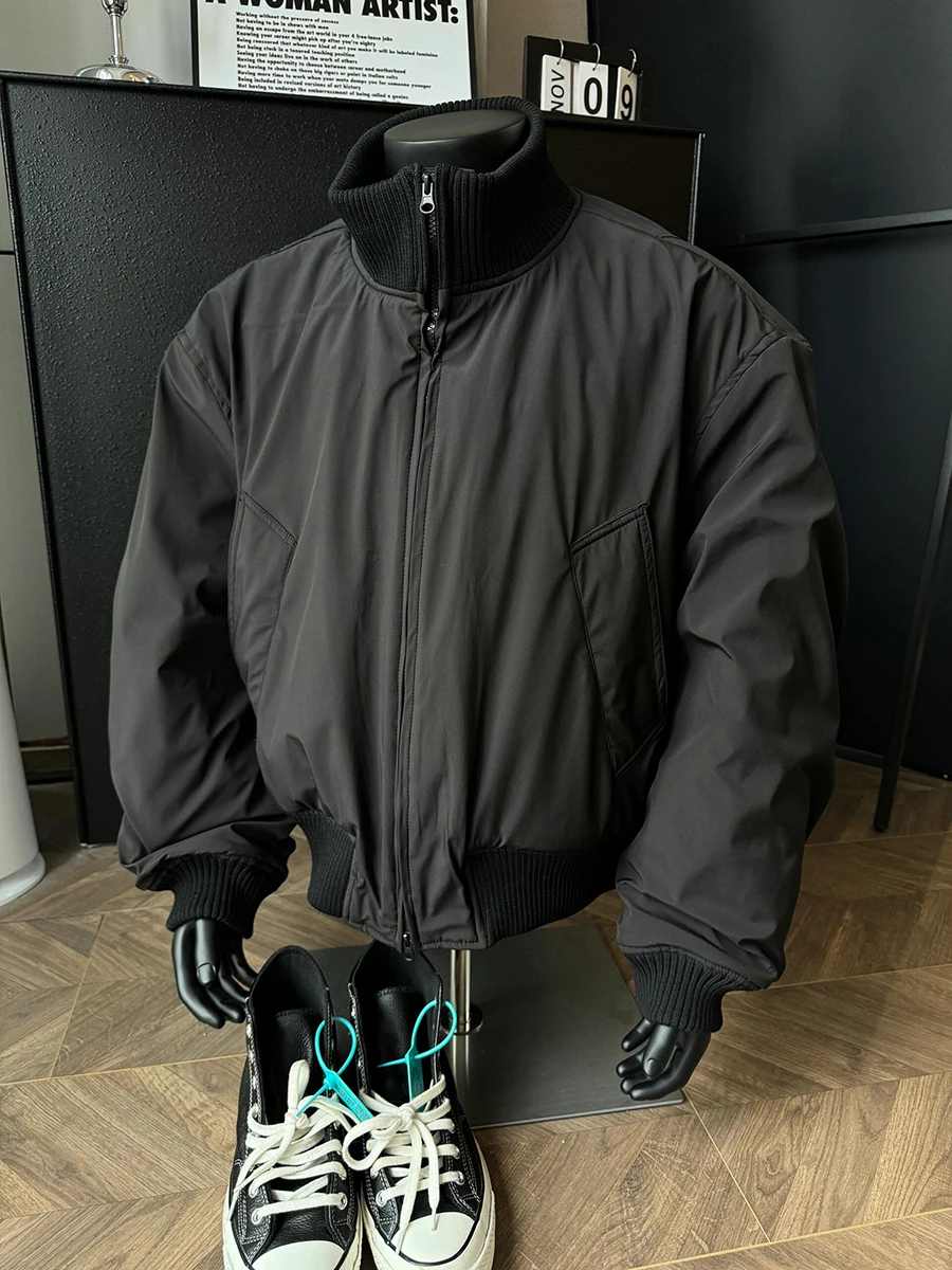 

Мужская зимняя теплая куртка-бомбер из хлопка в американском стиле, повседневная молодежная верхняя одежда с длинными рукавами