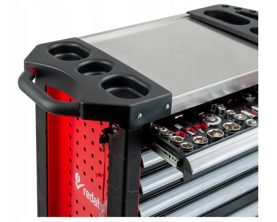 خزانة أدوات ثقيلة ذات 7 أدراج 420 قطعة أطقم أدوات صندوق أدوات متين متدحرج صندوق تخزين لمجموعات أدوات ميكانيكي المرآب