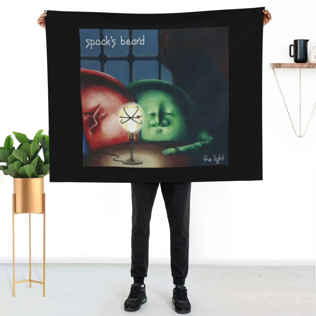 Spock's Beard The Light front cover art Throw Blanket Decorative Throw for sofa bed plaid Flannels Nap cosplay anime Blankets