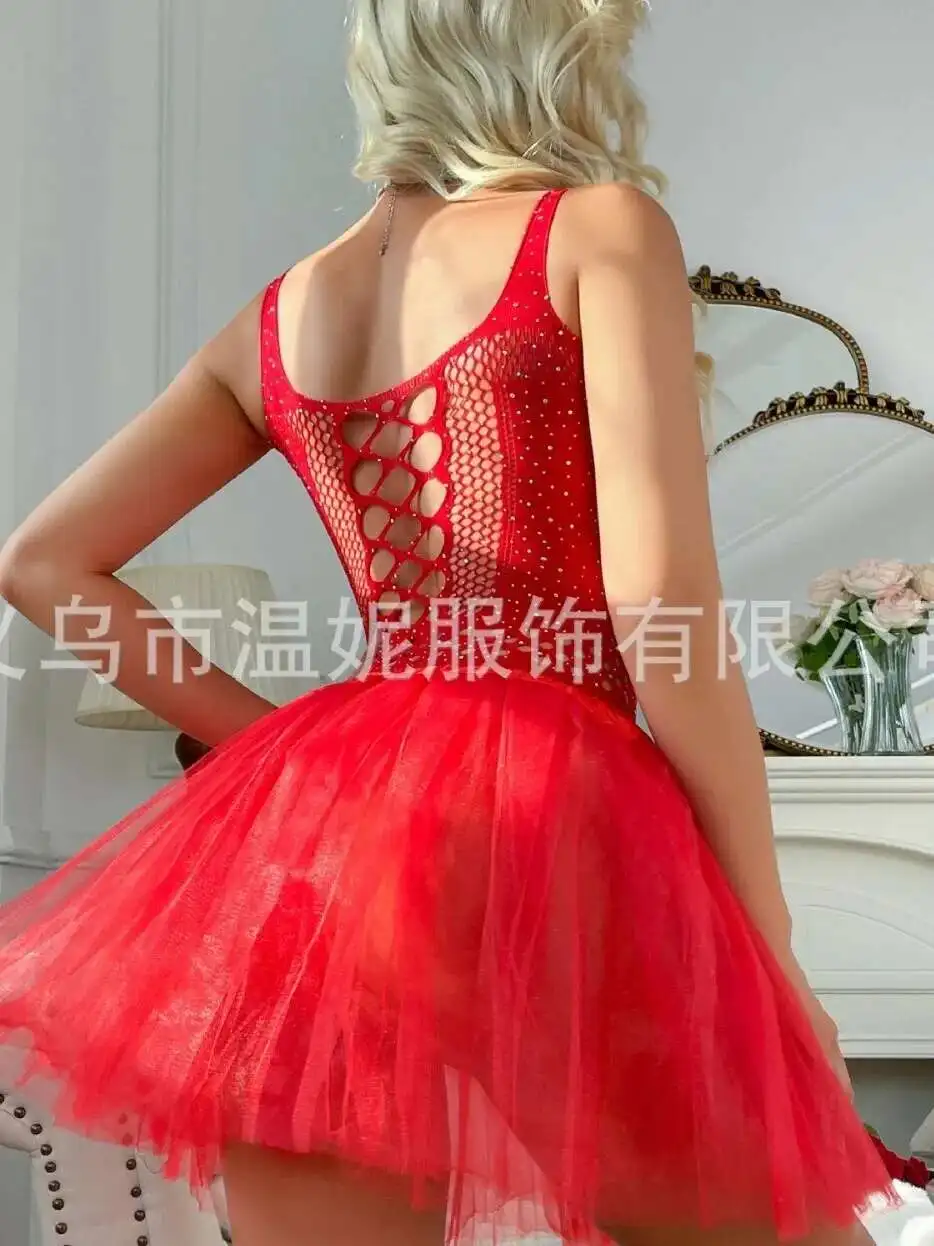 New Red Sequines Ballerina Fairy Prom Party Costume Girls Dance Wear Gymnastic Ballet Dress Elegant Charming Comfortable C12H