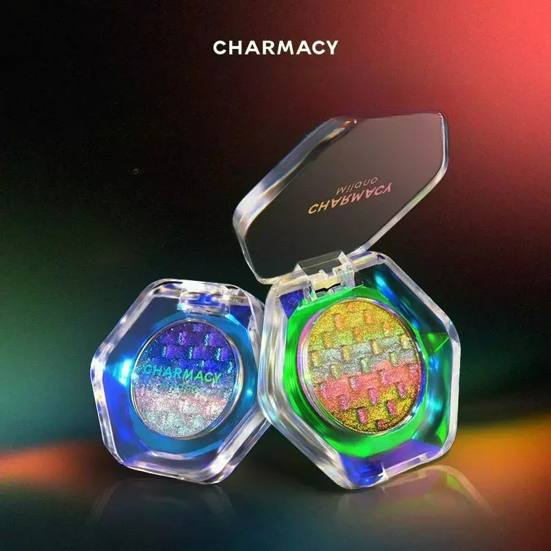 CHARMACY Rainbow Chameleon Eyeshadow Shimmer Glitter Gradient Multichrome Long-lasting Eye Cosmetic Makeup