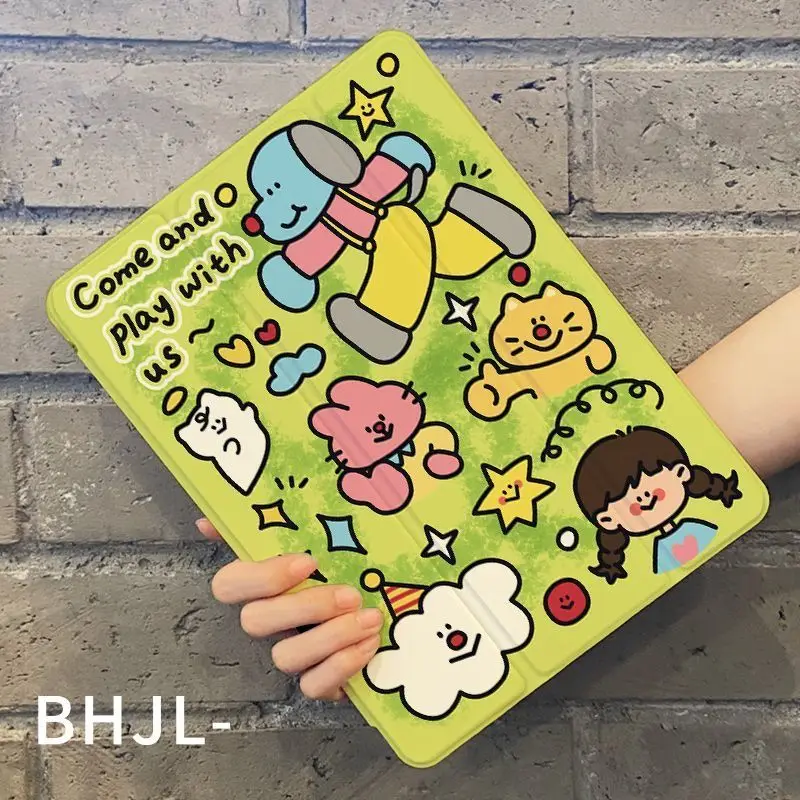 Colorful Graffiti Tri-fold Flip iPad Case with Pen Slot, for 11th Gen Pro/Air7/8/6/9th Gen 10.2/mini6