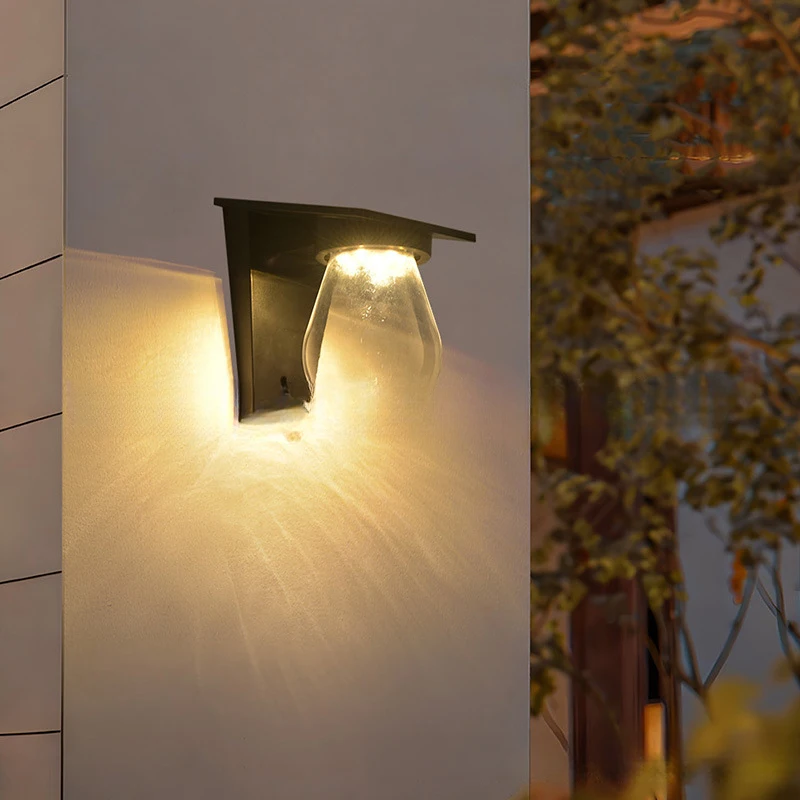 Wall Lamp Outdoor Waterproof IP65 Round Ball Light 3 Color Dusk to Garden Patio Fence Decor
