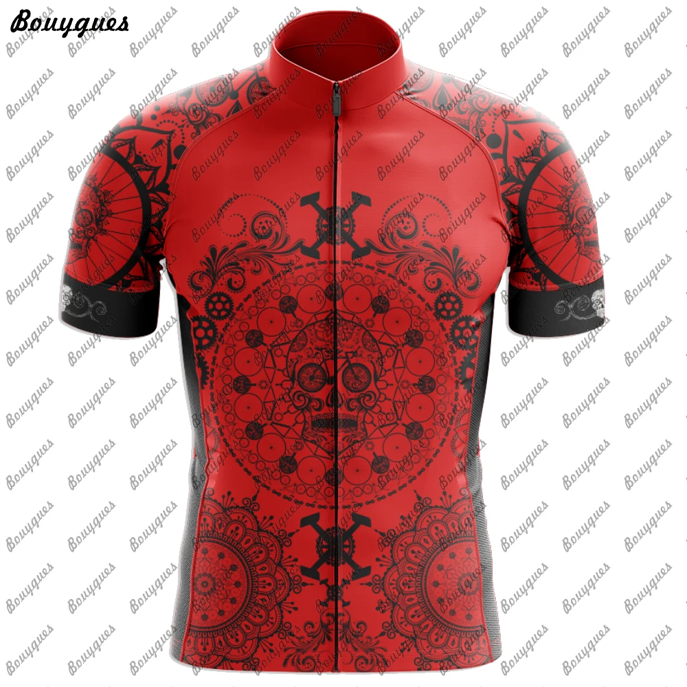 2023 NEW SKULL Cycling Jersey MTB Maillot Bike Shirt Downhill Jersey High Quality Pro Team Tricota Mountain Bicycle Clothing