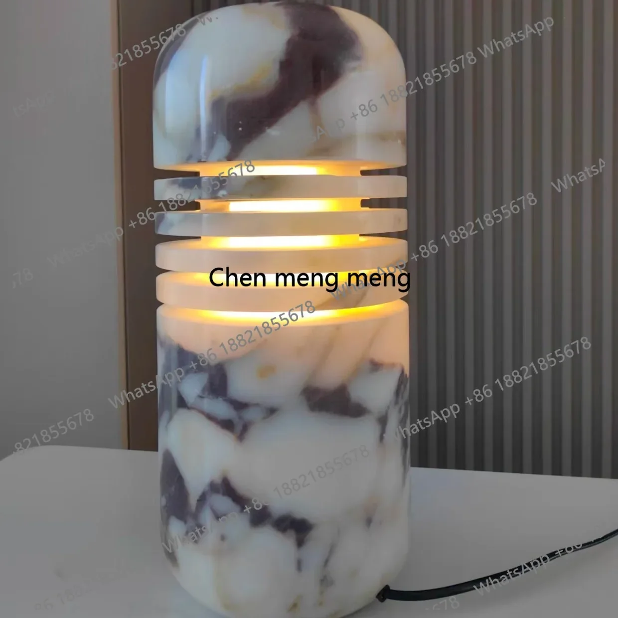 Natural marble texture desk lamp stone marble premium luxury villa bedroom