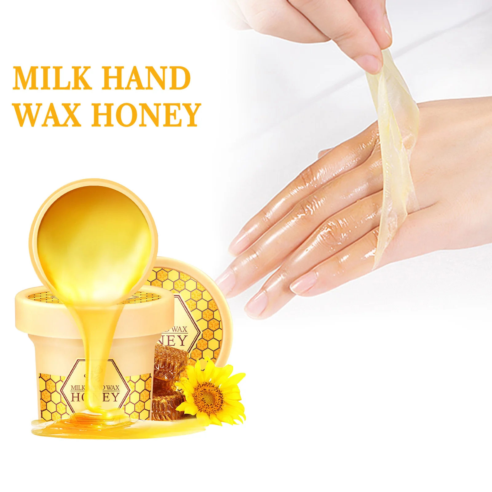 Milk Honey Hand Wax Brightening Moisturizing Repair Exfoliating Peel Off Mask Dead Skin Removal for Soft Smooth Hands Care