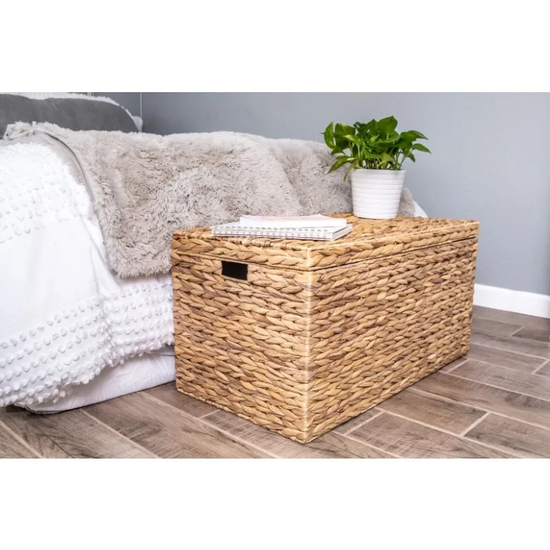 Gardens Natural Water Hyacinth Storage Trunk Large Storage Basket Wicker Basket