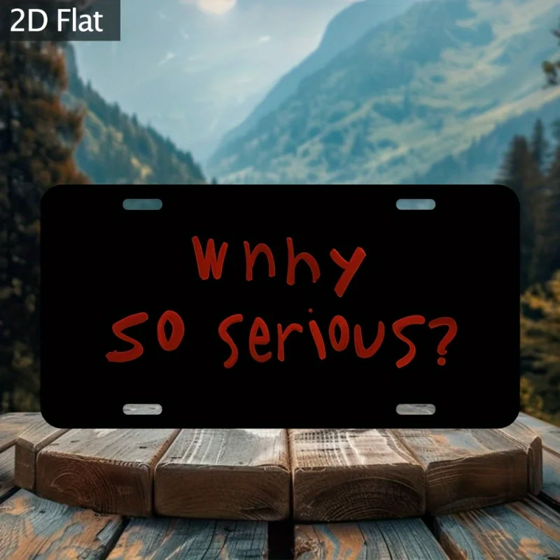 لماذا جدًا لوحة ترخيص ألومنيوم مقاس 6 × 12 بوصة - نص أحمر جريء على علامة زخرفية معدنية مقاومة للطقس باللون الأسود للسيارات #1