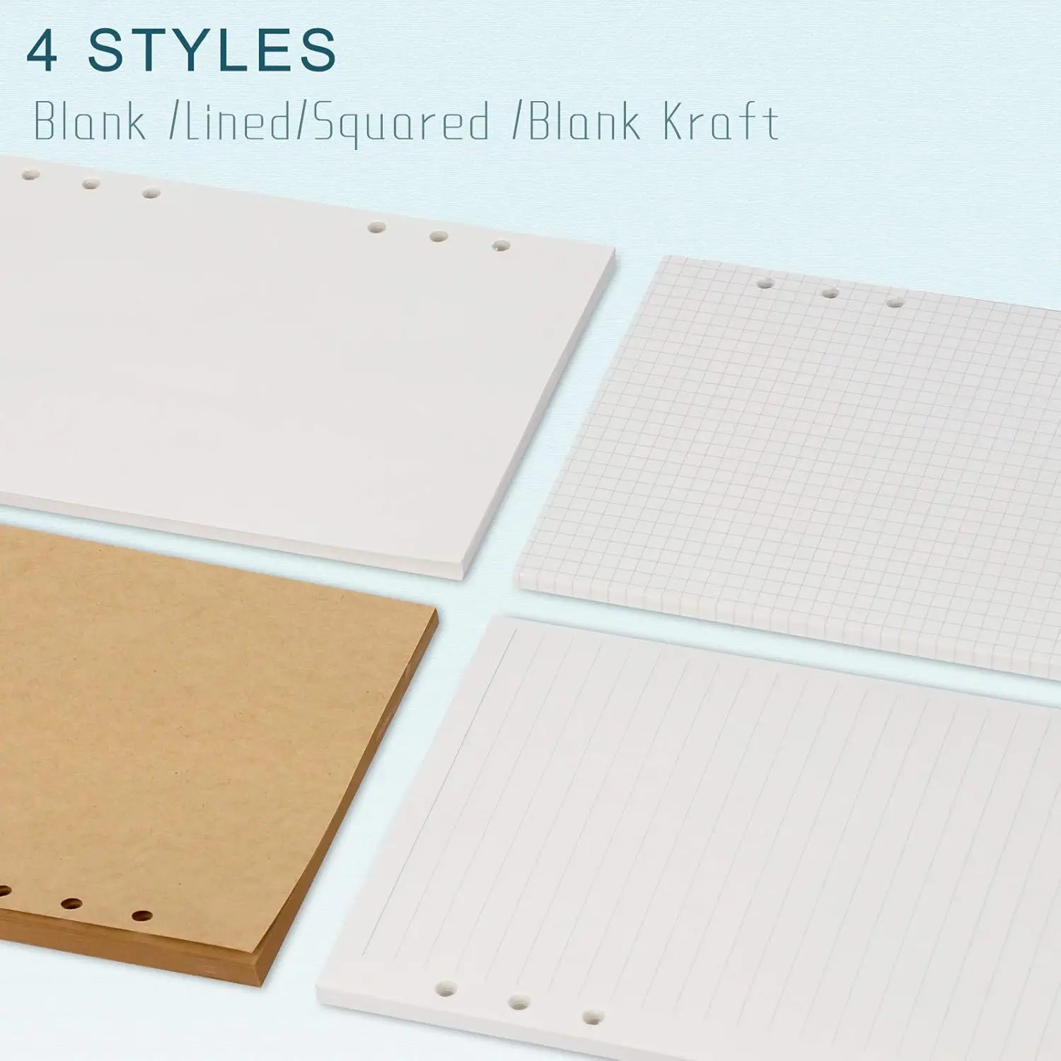 A5 Binder Refill Paper, [3 Pack] 100GSM Thick Refillable Paper 6 Hole Filler Inserts Loose Leaf Paper 240 Sheets (480 Pages)