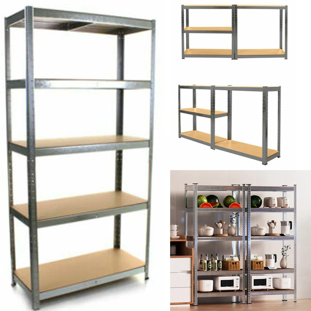 DayPlus Garage Shelving Units - Metal Storage Shelve 5 Tier Adjustable Shelf Racking Unit Rack Shed 200x100x50cm,875KG Capacity