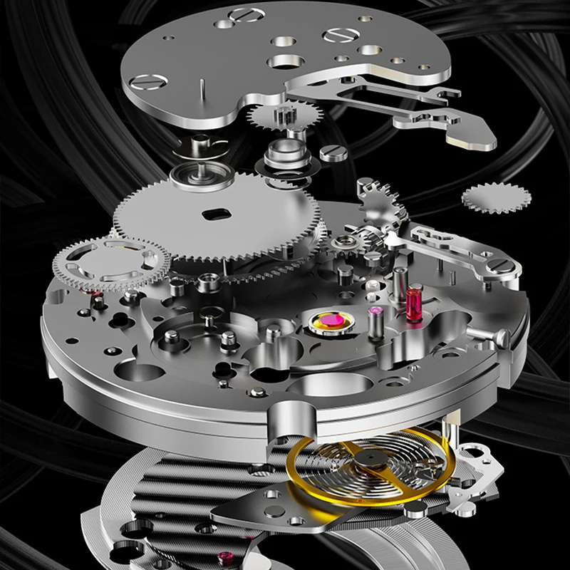 BONEST GATTI ドイツ製腕時計 メンズ 機械式 トノー型 自動巻き腕時計 ライトラグジュアリー ファッション - ココナッツグローブをテーマにした