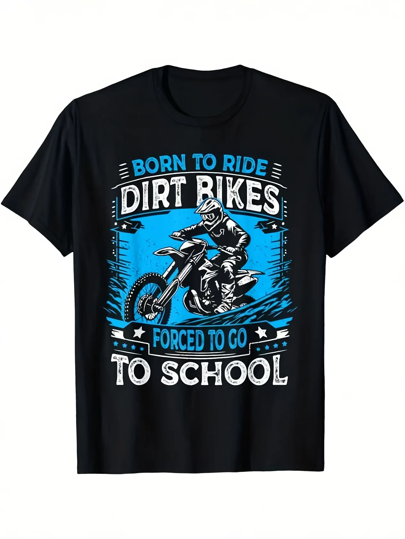 

Born to Ride Dirt Motorcycle Racing Graphic T-Shirt 100% Cotton O-Neck Short Sleeve Summer Casual Mens T-shirt Streetwear