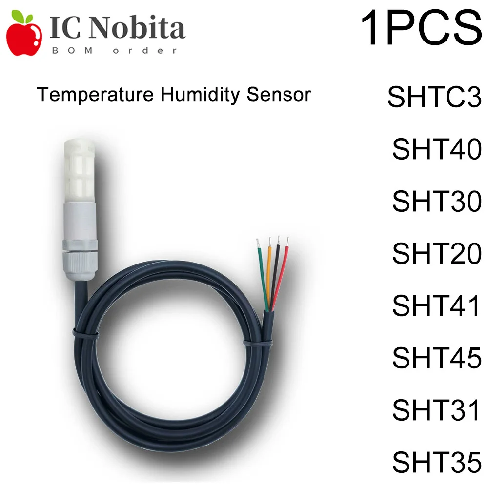 1PCS SHTC3 SHT40 SHT30 SHT20 SHT41 SHT45 SHT31 SHT35 Digital Temperature Humidity Sensor I2C IIC Probe Plastic Shell Waterproof
