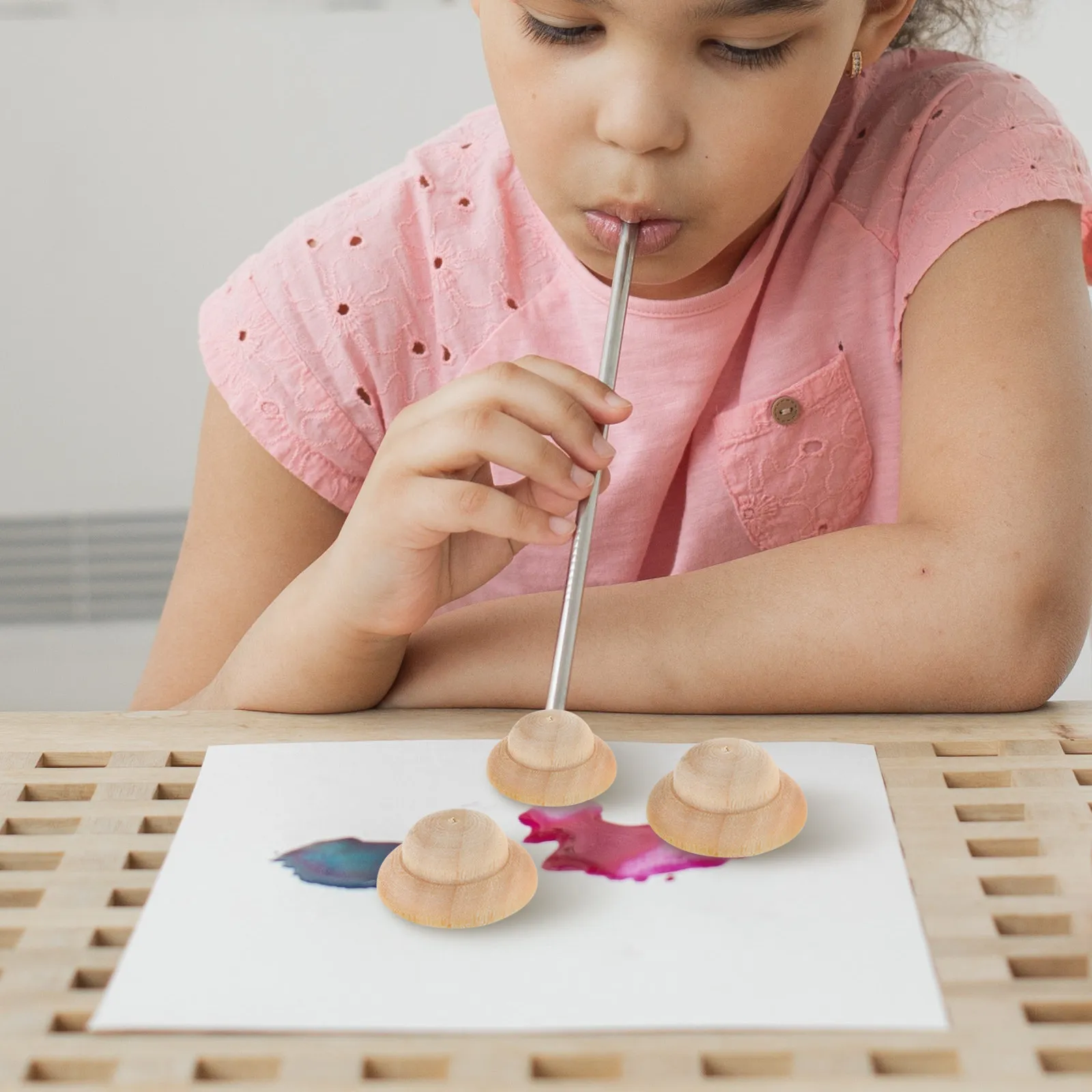 20Pcs Wooden Peg Hat Unpainted Blank DIY Creative Painting Crafts Children's Art Supplies Blank Wooden Peg Hat