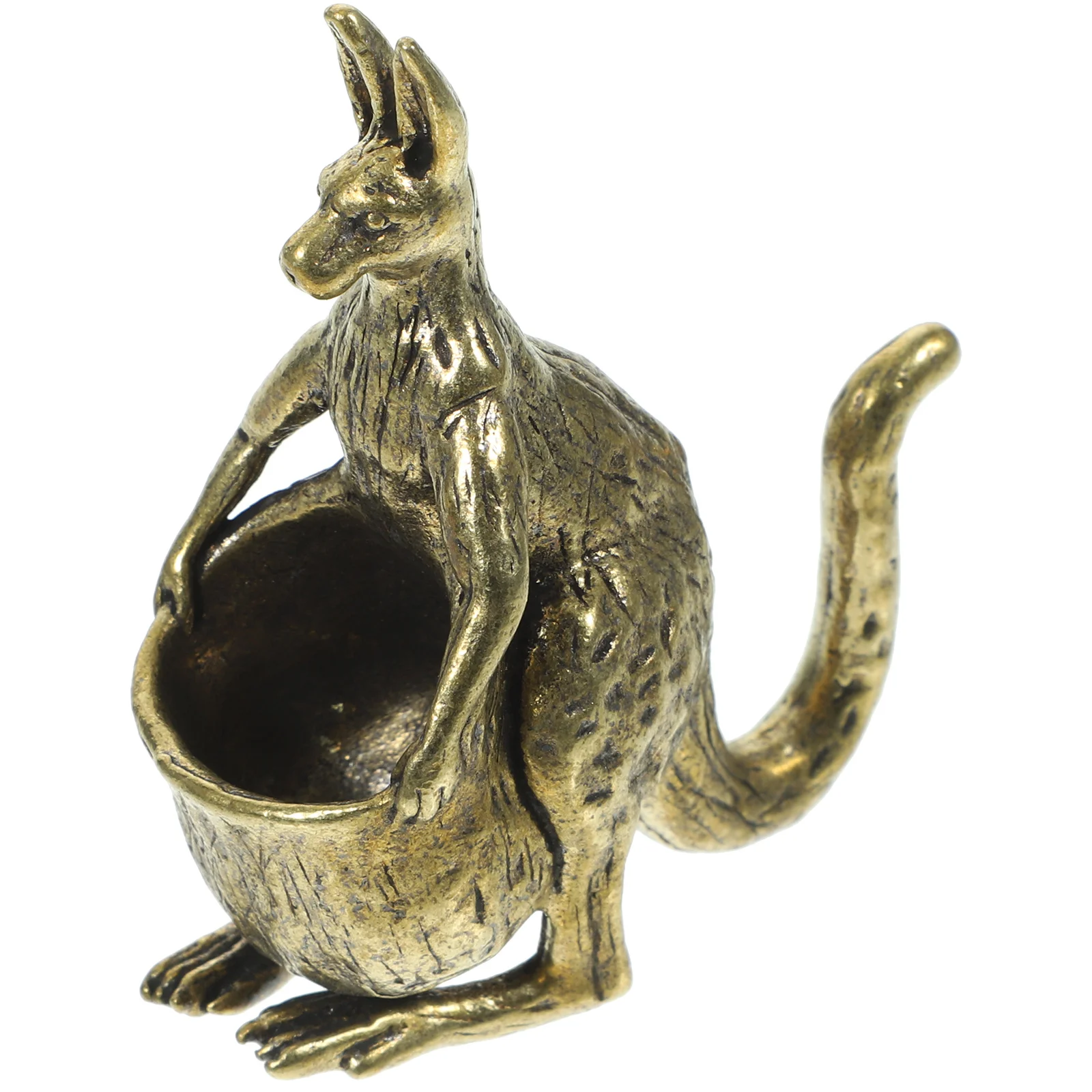 

Copper Kangaroo Tea Pet Miniature Home Decor Desktop Ornament for Office Tabletop Decoration Retro Animal Craft