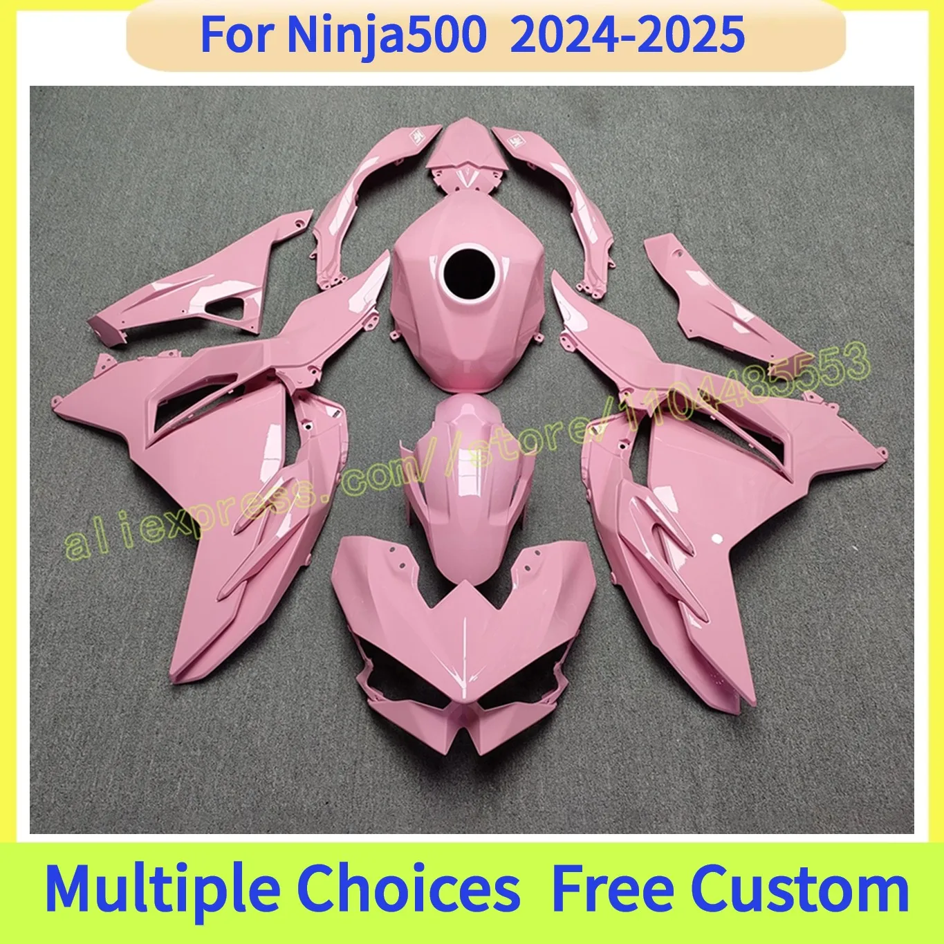 

Розовый комплект обтекателя для KAWASAKI Ninja 500 2024-2025 NINJA 500, литая под давлением панель кузова мотоцикла