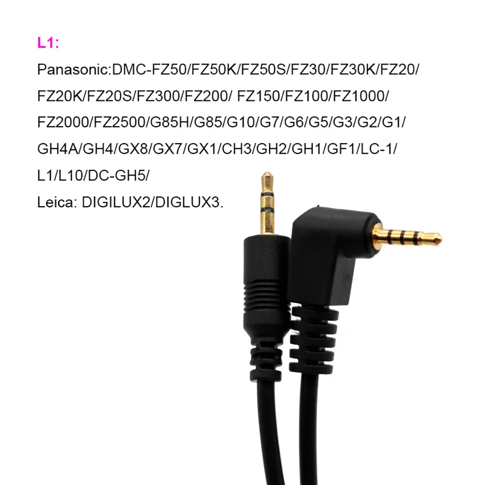 L1 2.5 مللي متر TRS-TRRS لكابل التحكم في تحرير مصراع الكابل عن بعد باناسونيك لـ FZ50/FZ30/FZ20/FZ300/FZ200/G7/GH4/GX1/LC-1 إلخ.