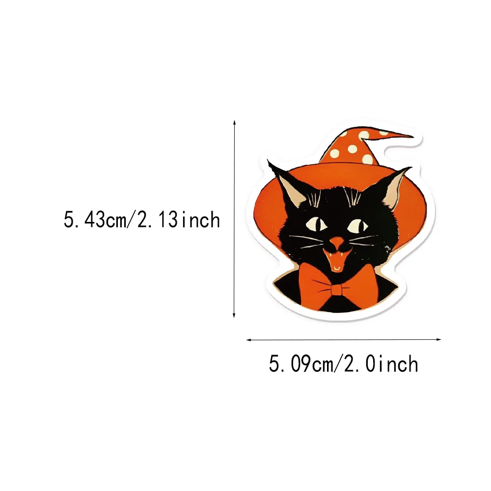 50PCS 할로윈 호박 마녀 재미 스티커 DIY 수하물 노트북 스케이트 보드 워터 컵 라벨 스티커