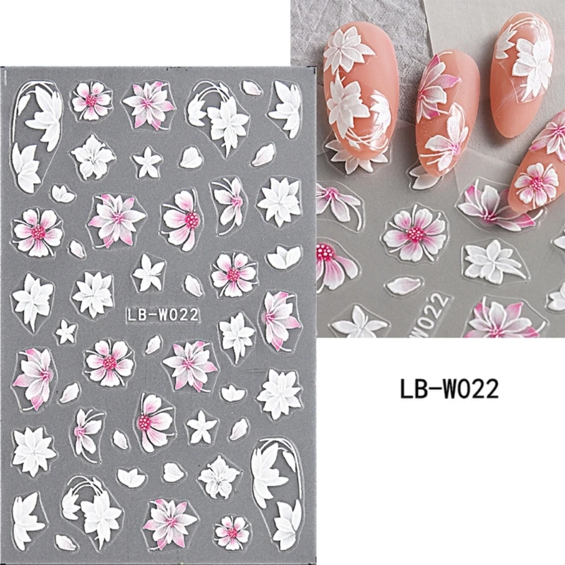 RXJC 5D Rose Decals Flores Art Adesivos Decalques DIY Decorações manicure