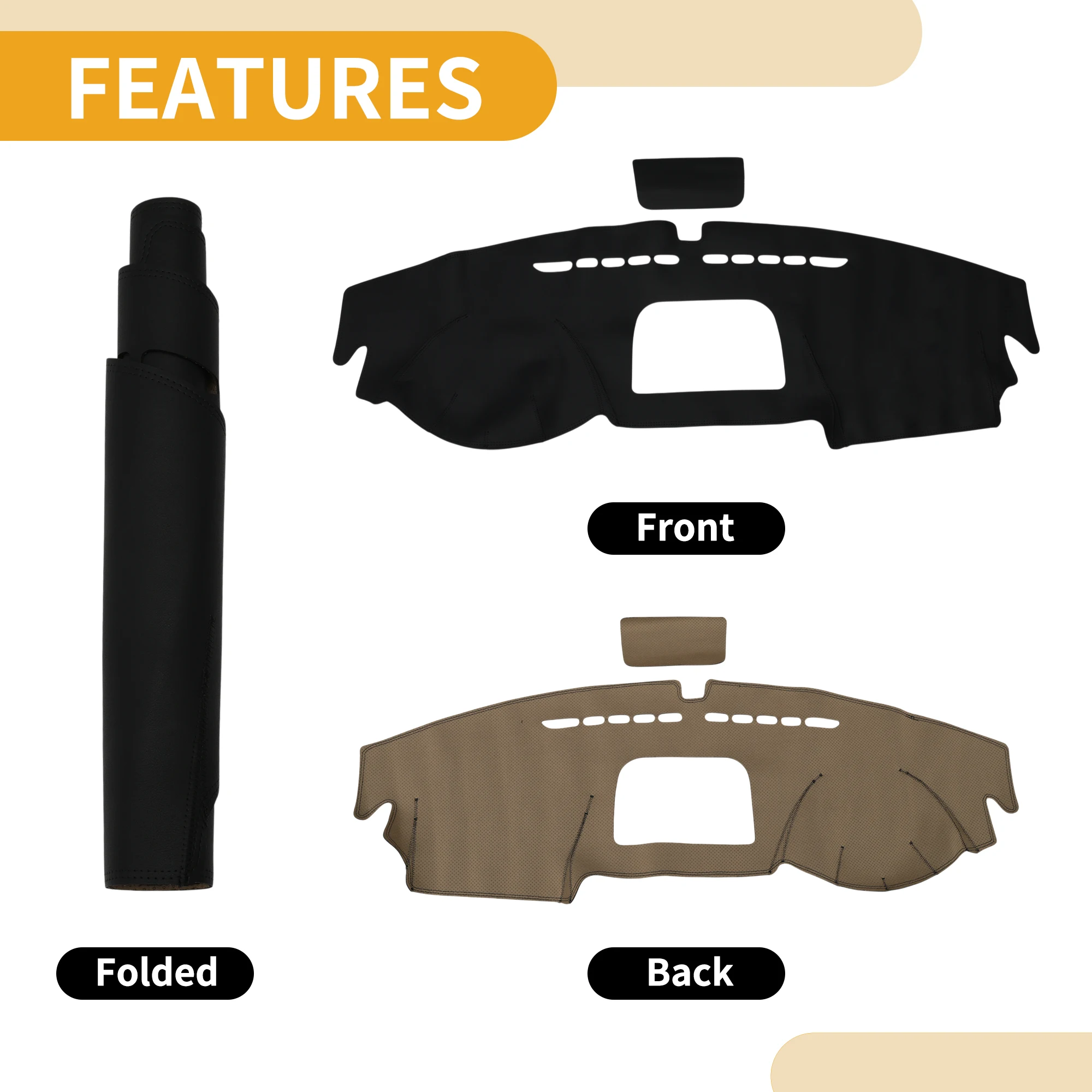 غطاء لوحة القيادة UXCELL لسيارة VW Tiguan 09-17 أسود 1 قطعة وسادة حماية مضادة للغبار والغبار #4