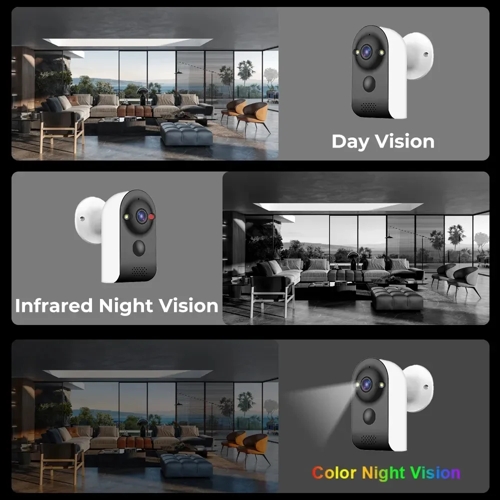 V380 PRO Mini Camera Wireless WiFi Outdoor Built-in Battery PIR Human Detection Video Monitor 5MP Home Surveillance Cameras