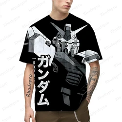 Camiseta masculina Gundam, camiseta infantil, camiseta grande, trend cosplay, tops de manga curta, roupas de presente, 2024