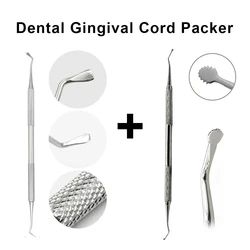 2pcs Dental Gingival Cord Packer Retraction Instruments Separator Serrated Picker Placement Stainless Steel Clinic Dentist Tools