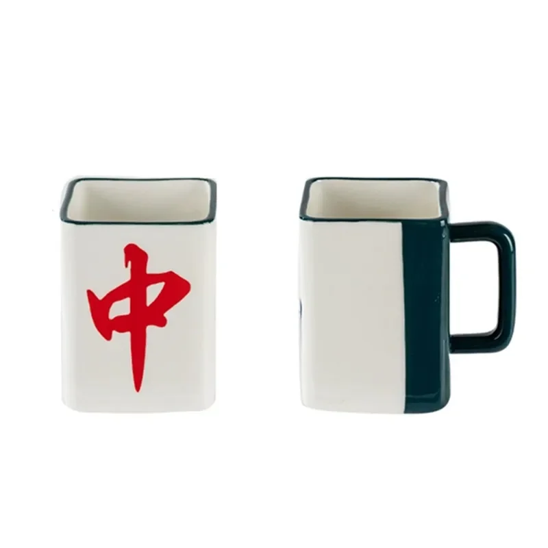 

:Chinese Creative Mahjong Cup Ceramic Mug Office Tea Cup Water Cup Afternoon Tea Coffee Home Fruit Juice Drink Drink Set Gift