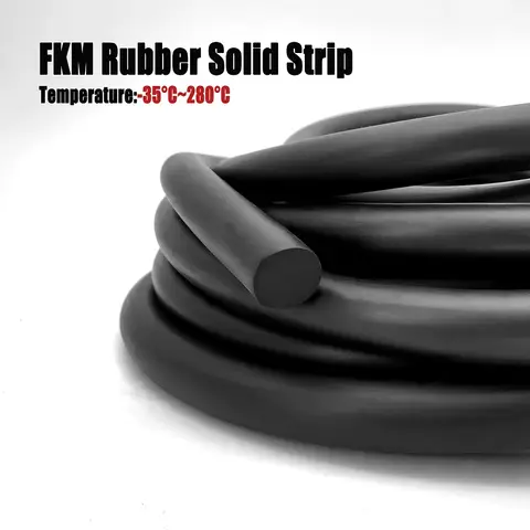 Dia 1~6mm Fluororubber O-ring rubber rope resistant high temperature corrosion black solid FKM sealed mechanical round striping