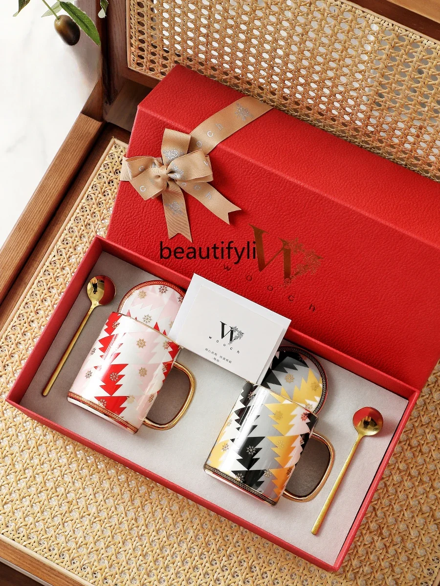 Mug to cup gift box High-end couple cup Birthday wedding gift Teachers' Day Mid-Autumn Festival