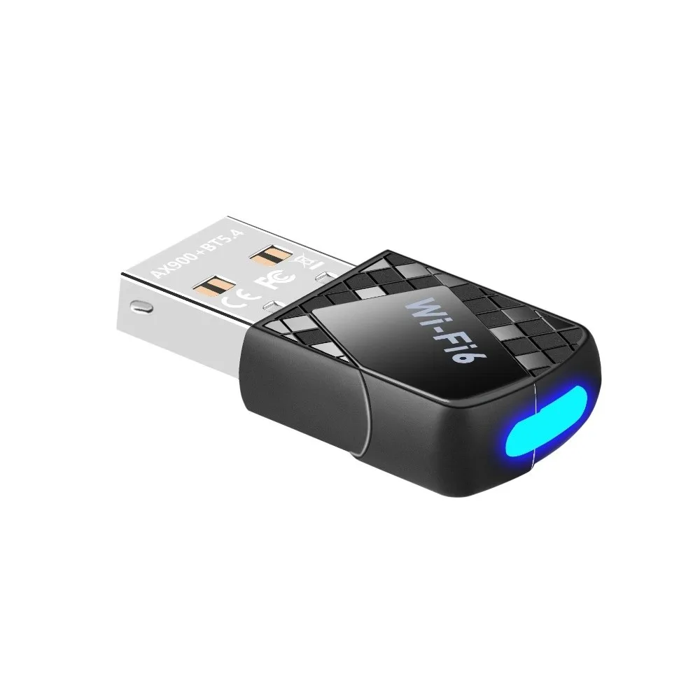 

Wi-Fi 6 Bluetooth 5.4 Адаптер 900 Мбит/с Двухдиапазонная сетевая карта USB 2 в 1 Dongle Mini USB Беспроводной Wi-Fi-приемник Беспроводная сеть