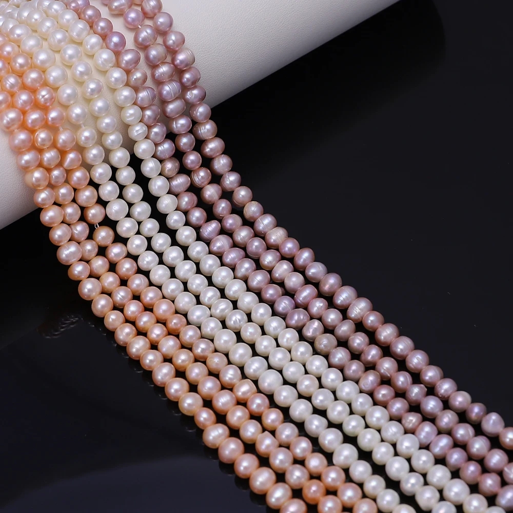 

Esiyni AAA 100% Natural Freshwater Pearl Oval Multicolor Jewelry Make Beads DIY Bracelet Necklace Accessories for Holiday Gifts